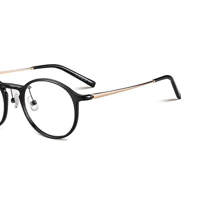 Gambar Parim Eyewear Kacamata Optical Round Ultem Temple - Hitam/ Gold