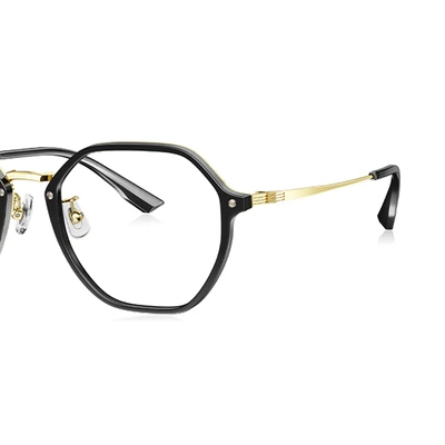 Gambar Parim Eyewear Kacamata Optical Hexagonal Titanium - Hitam/Gold