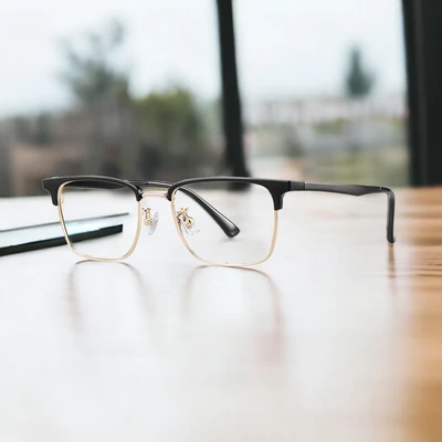 Gambar Parim Eyewear Kacamata Optical Magnetic Half Frame - Hitam/Gold