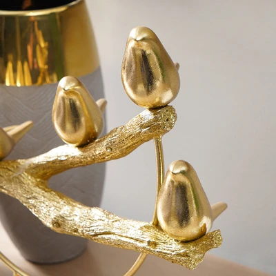 Gambar Informa Patung Miniatur Bird Paradise 36.5x36 cm - Gold