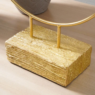 Gambar Informa Patung Miniatur Bird Paradise 36.5x36 cm - Gold