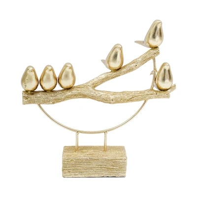 Gambar Informa Patung Miniatur Bird Paradise 36.5x36 cm - Gold