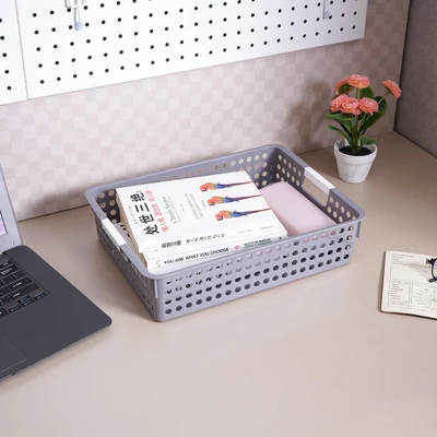 Gambar Stora Dots Keranjang Penyimpanan Short 34.5x26x8.5 cm - Abu-Abu