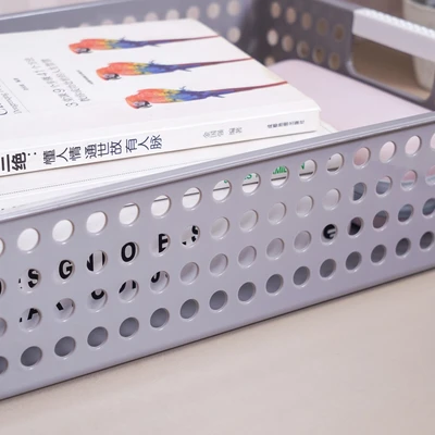 Gambar Stora Dots Keranjang Penyimpanan Short 34.5x26x8.5 cm - Abu-Abu