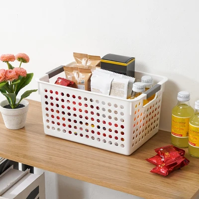 Gambar Stora Dots Keranjang Penyimpanan Deep 27x18x14 cm - Putih