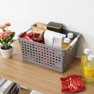 Gambar Stora Dots Keranjang Penyimpanan Deep 27x18x14 cm - Abu-Abu
