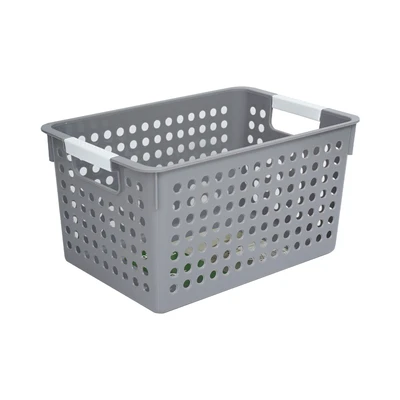 Gambar Stora Dots Keranjang Penyimpanan Deep 27x18x14 cm - Abu-Abu