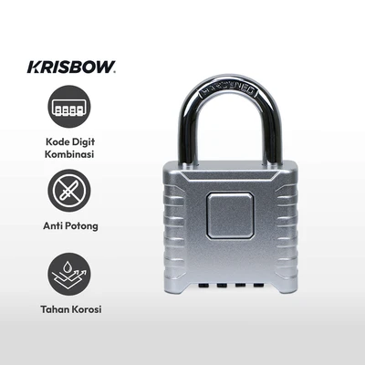 Gambar Krisbow Gembok 4 Angka Kombinasi Heavy Duty - Silver