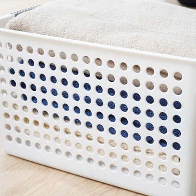 Gambar Stora Dots Keranjang Penyimpanan Deep 31x21.5x17.5 cm - Putih