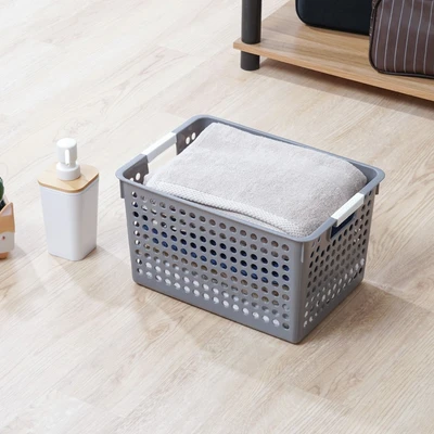 Gambar Stora Dots Keranjang Penyimpanan Deep 31x21.5x17.5 cm - Abu-Abu