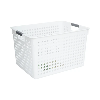 Gambar Stora Dots Keranjang Penyimpanan Deep 35.5x25.5x21.5 cm - Putih