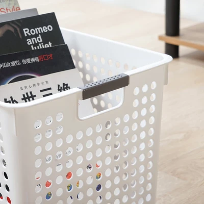 Gambar Stora Dots Keranjang Penyimpanan Deep 35.5x25.5x21.5 cm - Putih
