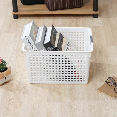 Gambar Stora Dots Keranjang Penyimpanan Deep 35.5x25.5x21.5 cm - Putih