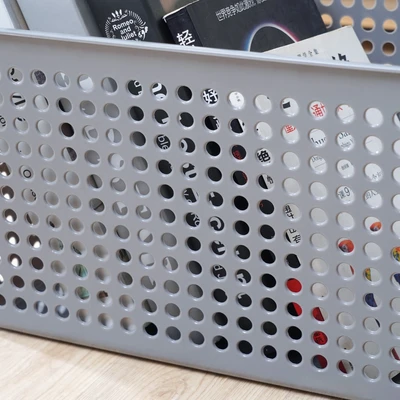 Gambar Stora Dots Keranjang Penyimpanan Deep 35.5x25.5x21.5 cm - Abu-Abu
