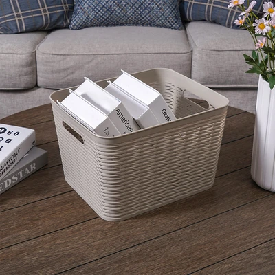 Gambar Stora Keranjang Penyimpanan Wave 35x29x22 cm - Krem Beige