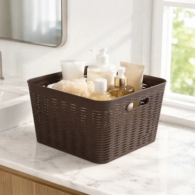 Gambar Stora Keranjang Penyimpanan Wave 35x29x22 cm - Cokelat