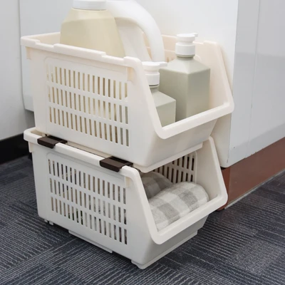 Gambar Stora Keranjang Penyimpanan Stackable 35x23.5x20 cm - Krem Beige