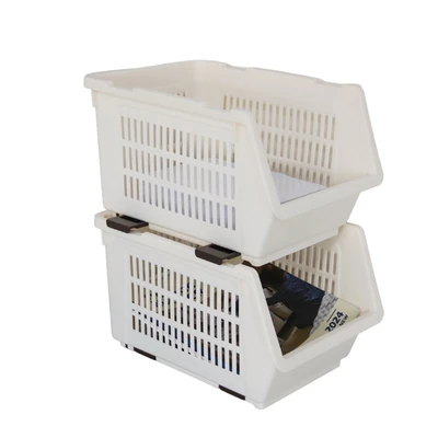 Gambar Stora Keranjang Penyimpanan Stackable 35x23.5x20 cm - Krem Beige
