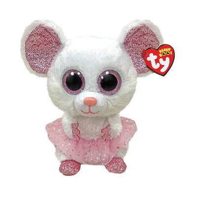 Gambar Ty Beanie Boos Boneka Hewan Nina Mouse Medium Ty95321