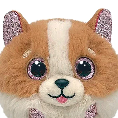 Gambar Ty Puffies Ball Boneka Hewan Dog Ty95338 - Cokelat/putih