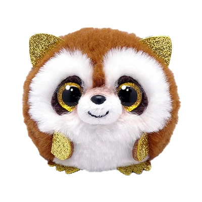 Gambar Ty Puffies Ball Boneka Hewan Racoon Ty95339 - Cokelat