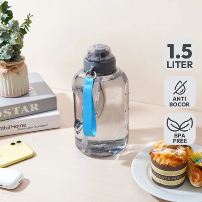Gambar Kris Handy Botol Minum Tritan 1.5 Liter - Biru/Abu-Abu