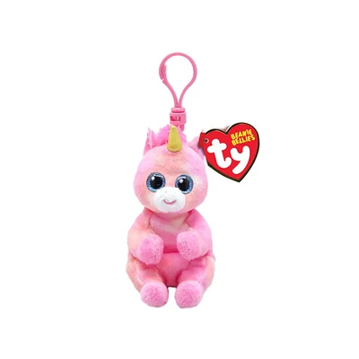 Gambar Ty Beanie Bellies Gantungan Kunci Boneka Skylar Unicorn - Pink