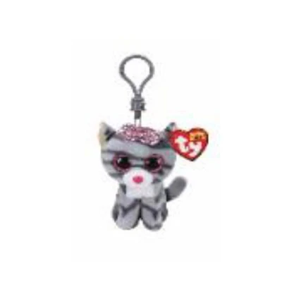 Gambar Ty Beanie Boos Gantungan Kunci Boneka Kiki Cat - Abu-abu