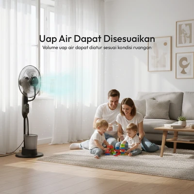 Gambar Krisbow Kipas Angin Uap 16 Inch 75 Watt - Hitam