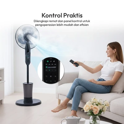 Gambar Krisbow Kipas Angin Uap 16 Inch 75 Watt - Hitam