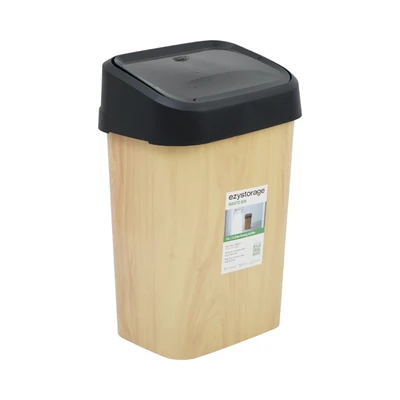 Gambar Ezy Storage Tempat Sampah Tutup Swing Plastik 12 Liter - Cokelat Natural