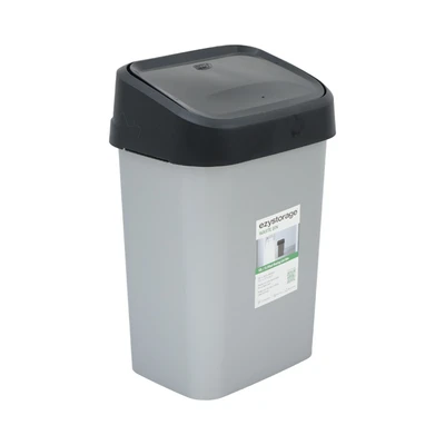 Gambar Ezy Storage Tempat Sampah Tutup Swing Plastik 12 Liter - Silver