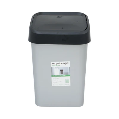 Gambar Ezy Storage Tempat Sampah Tutup Swing Plastik 12 Liter - Silver