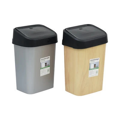 Gambar Ezy Storage Tempat Sampah Tutup Swing Plastik 12 Liter - Silver