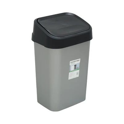 Gambar Ezy Storage Tempat Sampah Tutup Swing Plastik 25 Liter - Silver