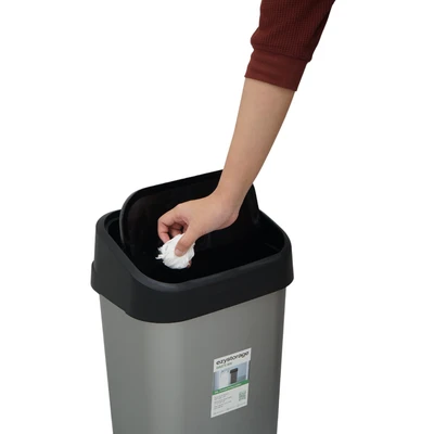 Gambar Ezy Storage Tempat Sampah Tutup Swing Plastik 25 Liter - Silver