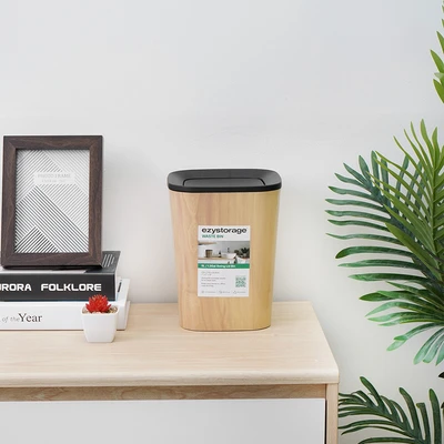Gambar Ezy Storage Tempat Sampah Tutup Swing Plastik 5 Liter - Cokelat Natural