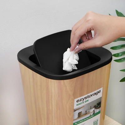 Gambar Ezy Storage Tempat Sampah Tutup Swing Plastik 5 Liter - Cokelat Natural