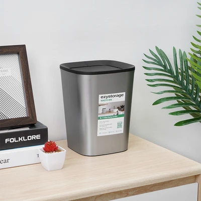 Gambar Ezy Storage Tempat Sampah Tutup Swing Plastik 5 Liter - Silver