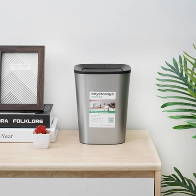 Gambar Ezy Storage Tempat Sampah Tutup Swing Plastik 5 Liter - Silver