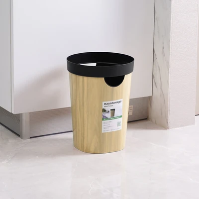 Gambar Ezy Storage Tempat Sampah Plastik Round 10 Liter - Cokelat Natural