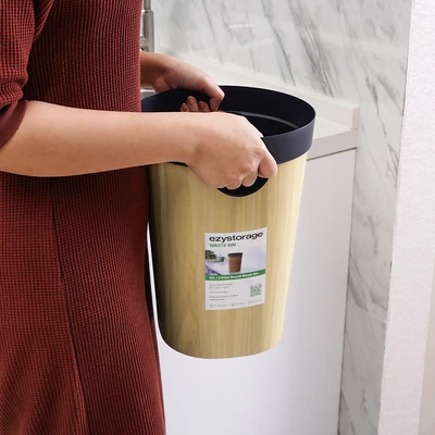 Gambar Ezy Storage Tempat Sampah Plastik Round 10 Liter - Cokelat Natural