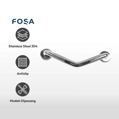 Gambar Fosa 22x22x3.2 cm Handle Kamar Mandi Chrome 12 Mm