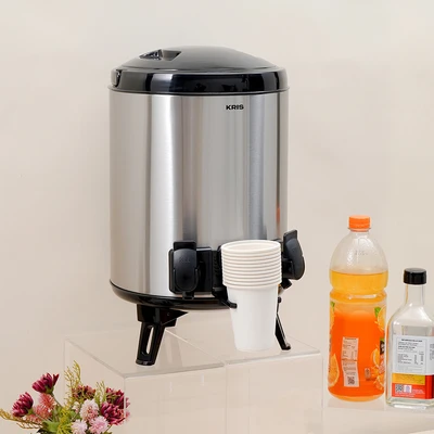 Gambar Kris Dispenser Minuman Vacuum Flask Aluminium 11 Liter - Silver