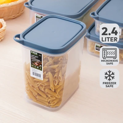 Gambar Kris Wadah Makanan Rectangle 2.4 Liter - Abu-Abu