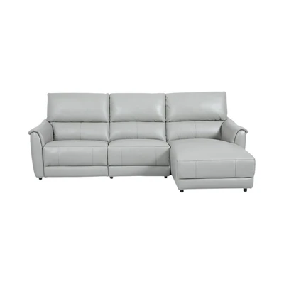 Gambar Cheers Malta Sofa L Sectional Recliner Kulit Kanan - Abu-Abu