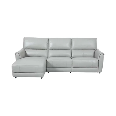 Gambar Cheers Malta Sofa L Sectional Recliner Kulit Kiri - Abu-Abu