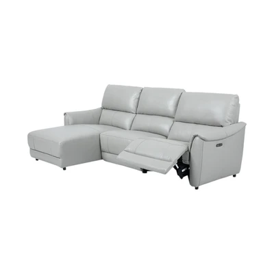 Gambar Cheers Malta Sofa L Sectional Recliner Kulit Kiri - Abu-Abu