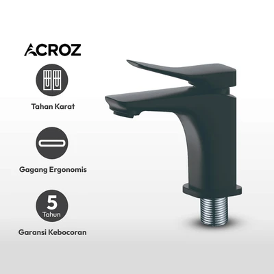 Gambar Acroz Veneto Keran Wastafel Mixer Cold 17.8 cm - Hitam Matte