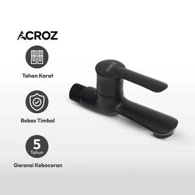 Gambar Acroz Veneto Keran Kamar Mandi 12x5.2x7.9 cm - Hitam